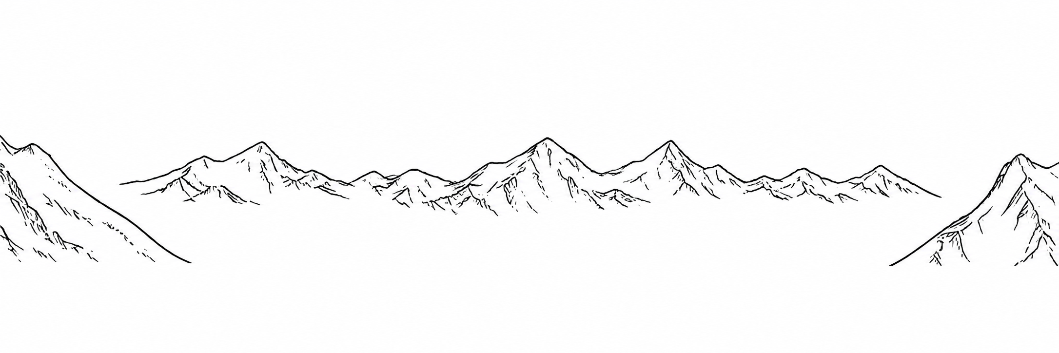 Mountain sketch banner